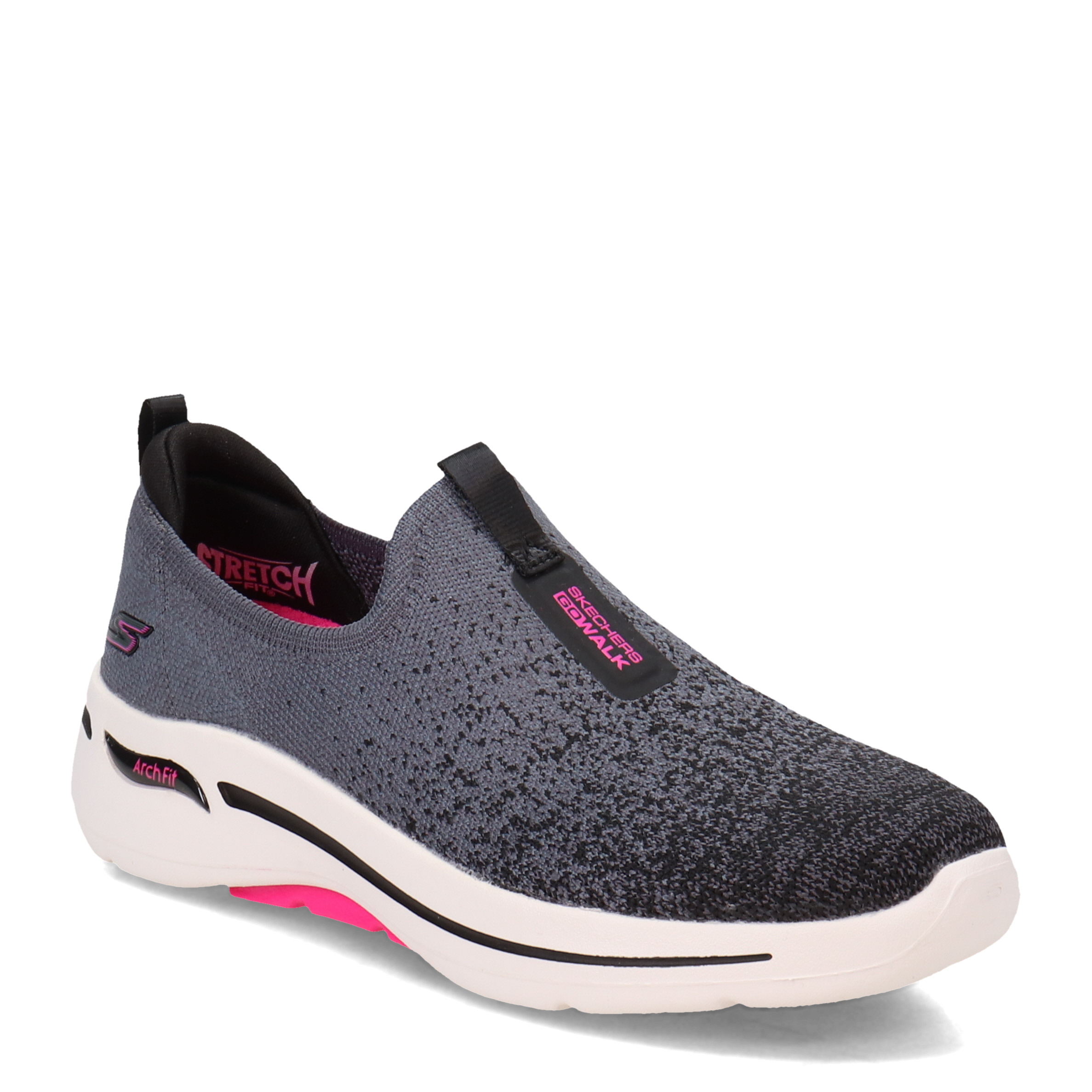 Women's Skechers, GO WALK Arch Fit - Lunar Views Slip-On 124873-BKHP Black  / Hot