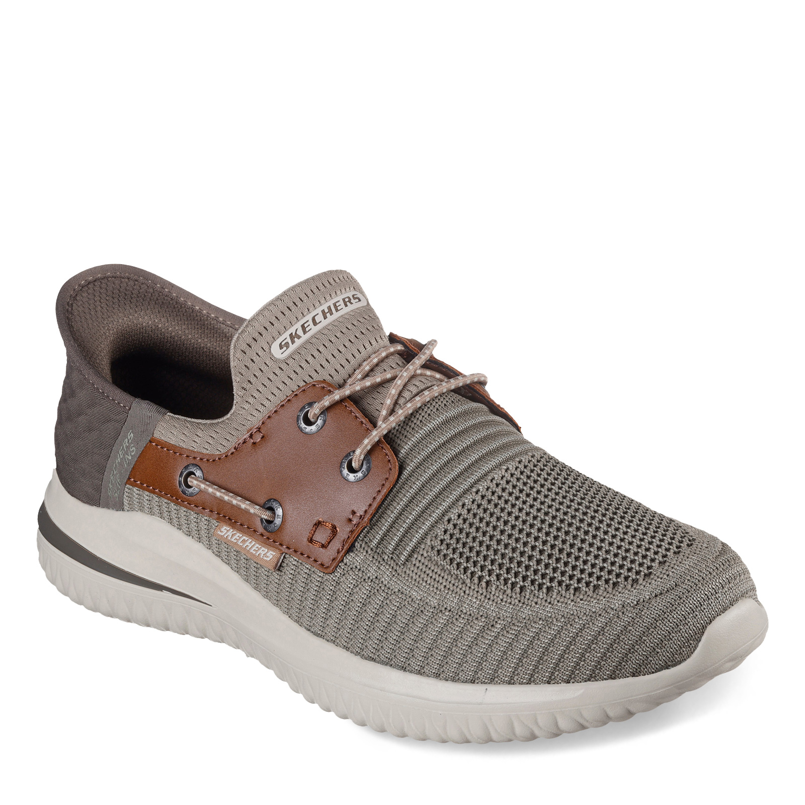 Skechers Delson 3.0 Slip-On Sneaker Men\'s Size 8 Taupe Fabric Memory Foam Casual Amazon.com | Skechers Men main image 2