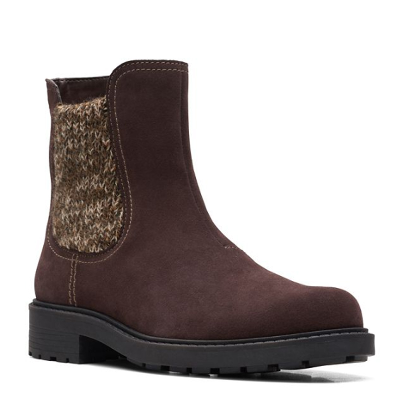 Женские ботильоны Clarks Opal Sky, темно-коричневая замша, 8 26167848 Темно-коричневый BLEN