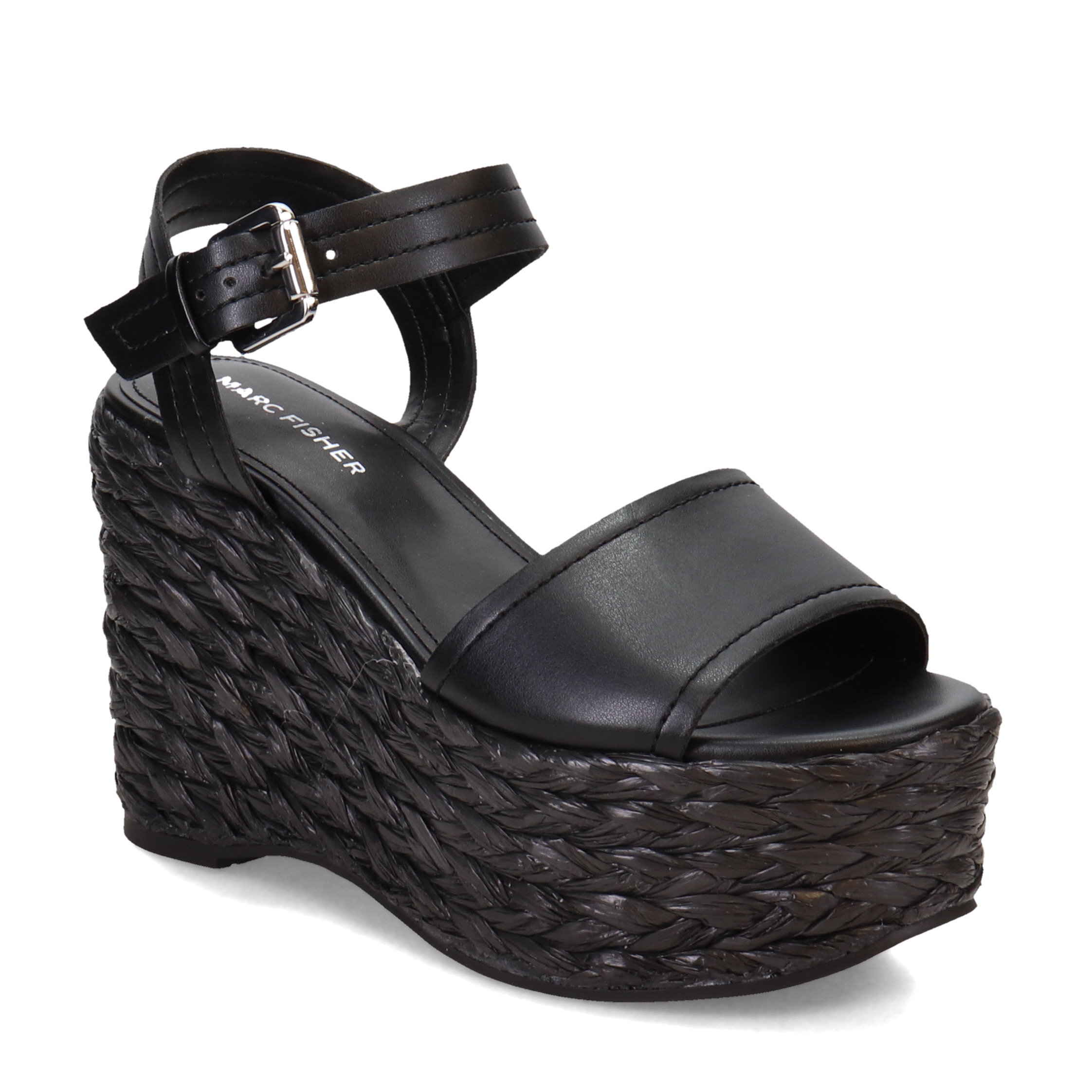 Women's Marc Fisher, Burian Sandal BURIAN-BLK01 Black Suede