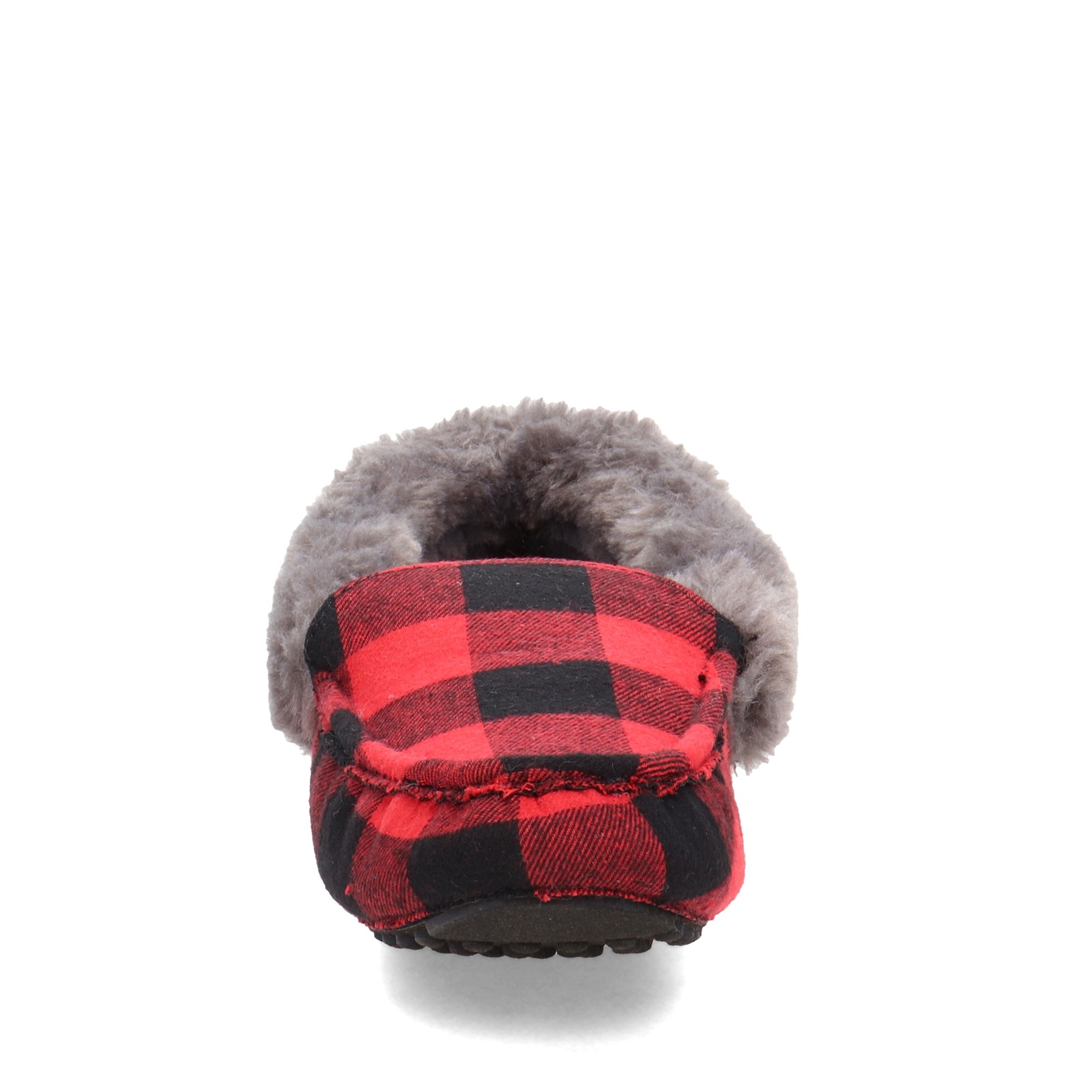 Women s Lamo Aussie Moc Slipper EW1535 614 Red Plaid Faux Fur