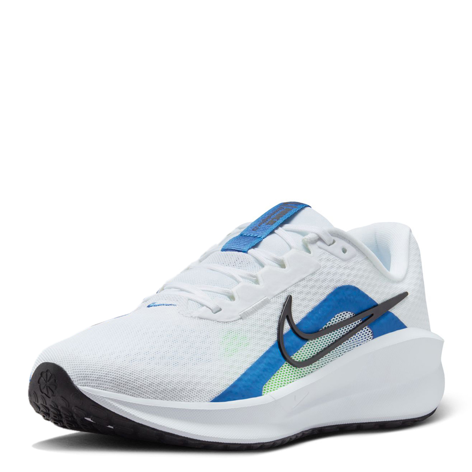 Scarpa da corsa uomo Nike, Downshifter 13 FD6454-103 bianco/blu/verde SINTETICA - Foto 13 di 30