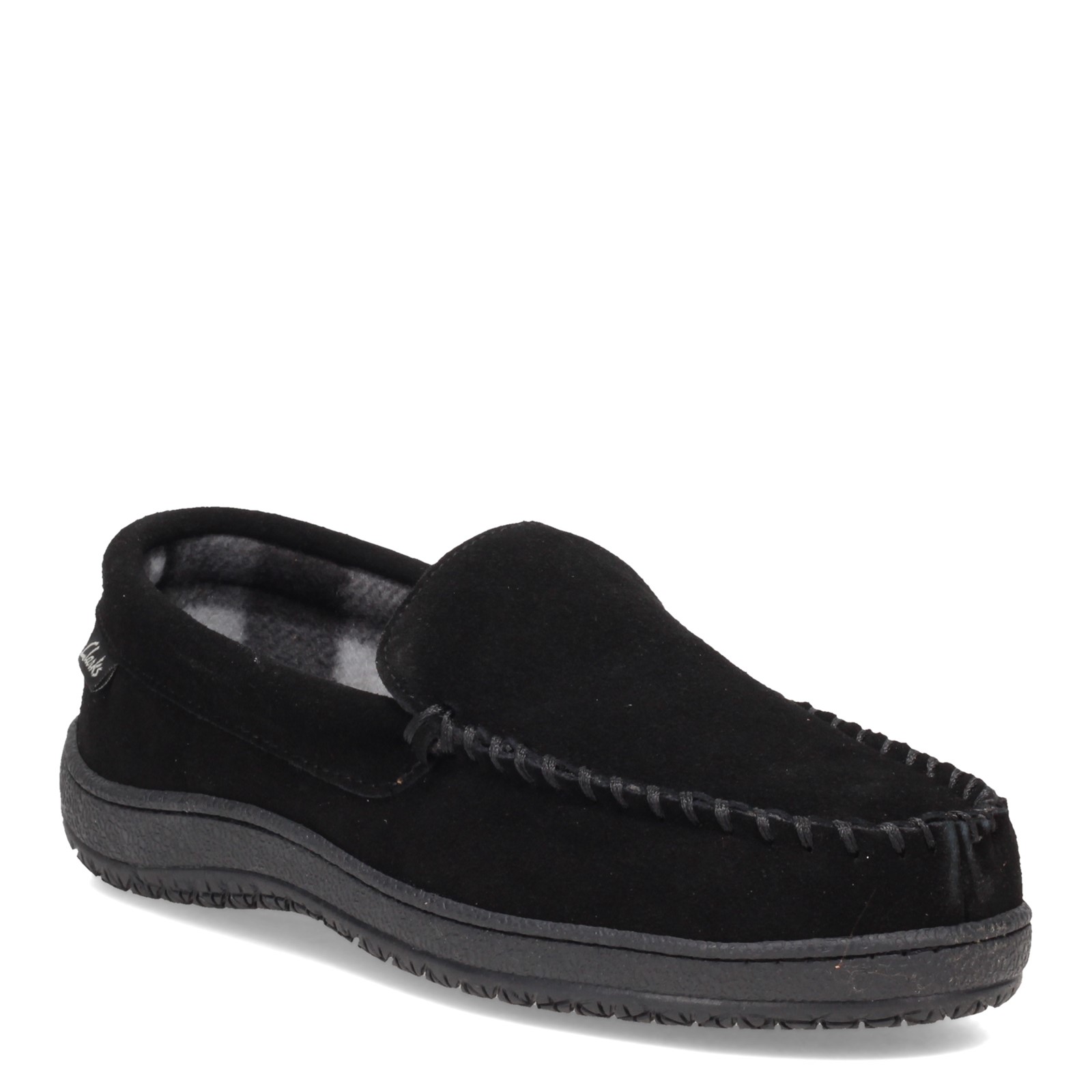 Men s Clarks Venetian Moc Slipper GF2448M 201 Black Leather